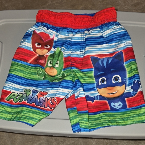 (J29) Kids Striped Swim Shorts - PJ MASK - Picture 1 of 5
